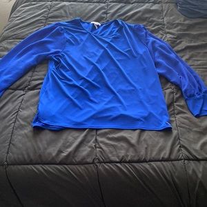CALVIN KLEIN Women’s Large Deep Blue Business Casual Blouse